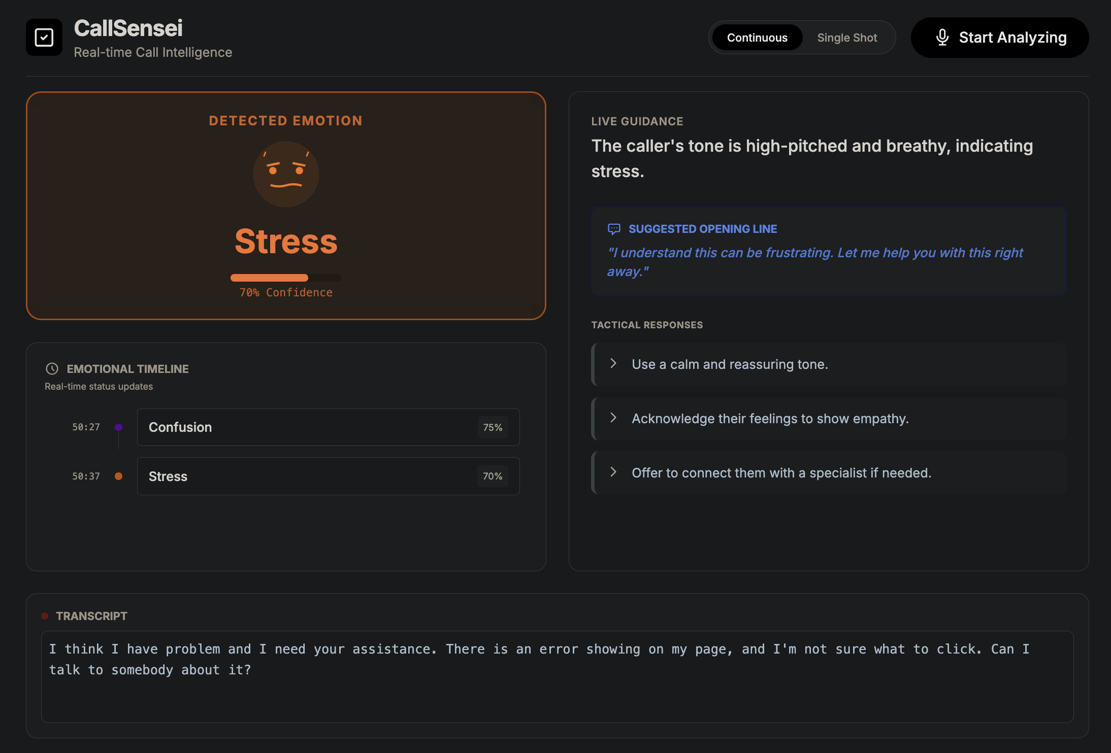 CallSensei Dashboard